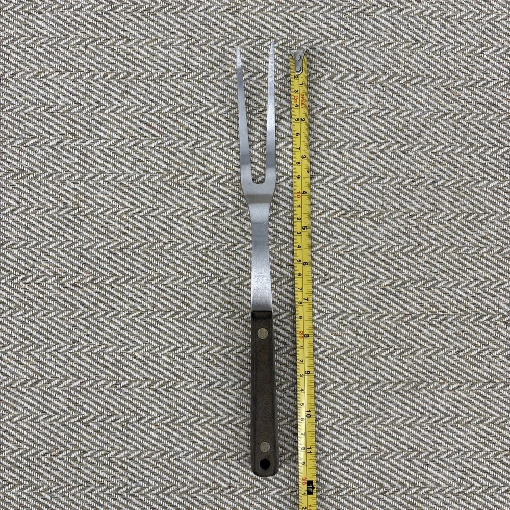 Vintage Ekco Flint Stainless Steel Carving Fork 2 Prong 12
